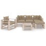 Garden furniture made of 6-piece pallets and pine wood cushions by vidaXL, Garden sets - Ref: Foro24-3066192, Price: 493,99 €...