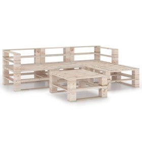 5-teiliges Gartenmöbelset aus Kiefernholzpaletten von vidaXL, Gartensets - Ref: Foro24-3066024, Preis: 231,99 €, Rabatt: %