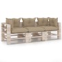 3-seater pallet garden sofa with pine wood cushions by vidaXL, Garden sets - Ref: Foro24-3066117, Price: 274,99 €, Discount: %