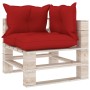 4-Sitzer-Gartensofa aus Paletten mit Kissen aus Kiefernholz von vidaXL, Gartensets - Ref: Foro24-3066137, Preis: 377,42 €, Ra...