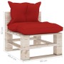 4-Sitzer-Gartensofa aus Paletten mit Kissen aus Kiefernholz von vidaXL, Gartensets - Ref: Foro24-3066137, Preis: 377,42 €, Ra...