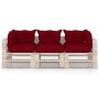 3-seater pallet garden sofa with pine wood cushions by vidaXL, Garden sets - Ref: Foro24-3066123, Price: 256,17 €, Discount: %