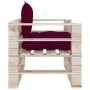 Garden pallet sofa with red pine wood cushions by vidaXL, Outdoor sofas - Ref: Foro24-3066048, Price: 86,99 €, Discount: %