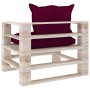 Garden pallet sofa with red pine wood cushions by vidaXL, Outdoor sofas - Ref: Foro24-3066048, Price: 86,99 €, Discount: %