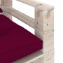 Garden pallet sofa with red pine wood cushions by vidaXL, Outdoor sofas - Ref: Foro24-3066048, Price: 86,99 €, Discount: %