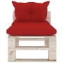 Central garden sofa made of pallets with pine wood cushions by vidaXL, Outdoor sofas - Ref: Foro24-3066077, Price: 73,99 €, D...