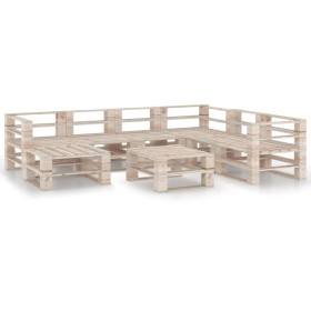 8-piece pine wood pallet garden furniture set by vidaXL, Garden sets - Ref: Foro24-3066023, Price: 386,75 €, Discount: %