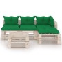 5-piece pallet garden furniture with pine wood cushions by vidaXL, Garden sets - Ref: Foro24-3066256, Price: 385,99 €, Discou...