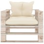 Garden pallet sofa with green pine wood cushions by vidaXL, Outdoor sofas - Ref: Foro24-3066043, Price: 86,99 €, Discount: %