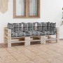 3-seater pallet garden sofa with pine wood cushions by vidaXL, Garden sets - Ref: Foro24-3066127, Price: 259,48 €, Discount: %