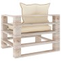 Garden pallet sofa with green pine wood cushions by vidaXL, Outdoor sofas - Ref: Foro24-3066043, Price: 86,99 €, Discount: %