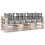 3-seater pallet garden sofa with pine wood cushions by vidaXL, Garden sets - Ref: Foro24-3066127, Price: 259,48 €, Discount: %