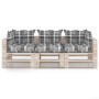 3-seater pallet garden sofa with pine wood cushions by vidaXL, Garden sets - Ref: Foro24-3066127, Price: 259,48 €, Discount: %