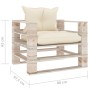 Garden pallet sofa with green pine wood cushions by vidaXL, Outdoor sofas - Ref: Foro24-3066043, Price: 86,99 €, Discount: %