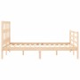 Bed frame with solid wood headboard 140x200 cm by vidaXL, Beds and slatted bases - Ref: Foro24-3194831, Price: 124,25 €, Disc...