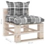 3-seater pallet garden sofa with pine wood cushions by vidaXL, Garden sets - Ref: Foro24-3066127, Price: 259,48 €, Discount: %