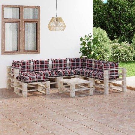 Paletten-Gartenmöbel-Set 8-teilig mit Kissen aus Kiefernholz von vidaXL, Gartensets - Ref: Foro24-3066171, Preis: 583,04 €, R...