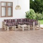 Pallet garden furniture set 8 pieces with pine wood cushions by vidaXL, Garden sets - Ref: Foro24-3066171, Price: 583,99 €, D...