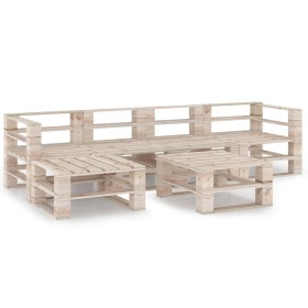 6-teiliges Gartenmöbel-Set aus Paletten aus Kiefernholz von vidaXL, Gartensets - Ref: Foro24-3066033, Preis: 320,99 €, Rabatt: %