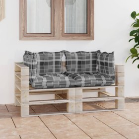 2-seater pallet garden sofa with pine wood cushions by vidaXL, Garden sets - Ref: Foro24-3066112, Price: 189,99 €, Discount: %