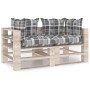 2-seater pallet garden sofa with pine wood cushions by vidaXL, Garden sets - Ref: Foro24-3066112, Price: 189,87 €, Discount: %