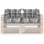 2-seater pallet garden sofa with pine wood cushions by vidaXL, Garden sets - Ref: Foro24-3066112, Price: 189,87 €, Discount: %