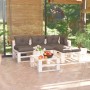 Muebles de jardín de palets 5 pzas con cojines madera de pino de vidaXL, Conjuntos de jardín - Ref: Foro24-3066251, Precio: 4...