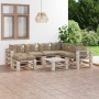 8-piece pallet garden furniture with pine wood cushions by vidaXL, Garden sets - Ref: Foro24-3066162, Price: 609,99 €, Discou...