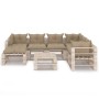 8-piece pallet garden furniture with pine wood cushions by vidaXL, Garden sets - Ref: Foro24-3066162, Price: 609,99 €, Discou...