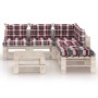 Garden furniture made of 6-piece pallets and pine wood cushions by vidaXL, Garden sets - Ref: Foro24-3066306, Price: 434,81 €...