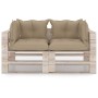 2-Sitzer-Gartensofa aus Paletten mit Kissen aus Kiefernholz von vidaXL, Gartensets - Ref: Foro24-3066102, Preis: 209,22 €, Ra...