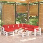 9-piece pallet garden furniture and pine wood cushions by vidaXL, Garden sets - Ref: Foro24-3066227, Price: 680,84 €, Discoun...