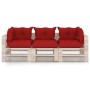 3-seater pallet garden sofa with pine wood cushions by vidaXL, Garden sets - Ref: Foro24-3066122, Price: 256,99 €, Discount: %