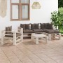 Garden furniture made of 6-piece pallets and pine wood cushions by vidaXL, Garden sets - Ref: Foro24-3066191, Price: 488,82 €...