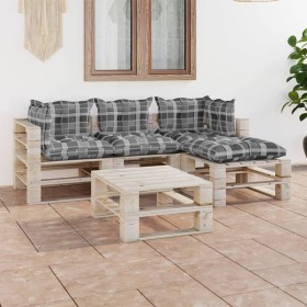 5-teiliges Paletten-Gartenmöbel-Set mit Kissen aus Kiefernholz von vidaXL, Gartensets - Ref: Foro24-3066187, Preis: 399,30 €,...