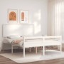 Elderly bed solid wood headboard white 160x200 cm by vidaXL, Beds and slatted bases - Ref: Foro24-3195492, Price: 191,99 €, D...