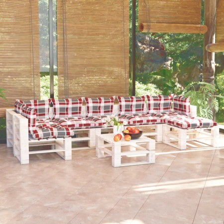 Muebles de jardín de palets 8 pzas con cojines madera de pino de vidaXL, Conjuntos de jardín - Ref: Foro24-3066336, Precio: 5...