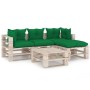 5-piece pallet garden furniture with pine wood cushions by vidaXL, Garden sets - Ref: Foro24-3066181, Price: 418,49 €, Discou...