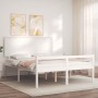 Elderly bed solid wood headboard white 160x200 cm by vidaXL, Beds and slatted bases - Ref: Foro24-3195492, Price: 191,99 €, D...