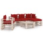 Garden furniture made of 6-piece pallets and pine wood cushions by vidaXL, Garden sets - Ref: Foro24-3066197, Price: 473,99 €...