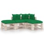 4-piece pallet garden furniture with pine wood cushions by vidaXL, Garden sets - Ref: Foro24-3066241, Price: 281,99 €, Discou...