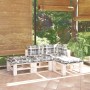 Juego de muebles de jardín de palets 4 pzas cojines madera pino de vidaXL, Conjuntos de jardín - Ref: Foro24-3066247, Precio:...