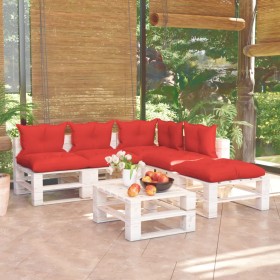 Garden furniture made of 6-piece pallets and pine wood cushions by vidaXL, Garden sets - Ref: Foro24-3066302, Price: 422,99 €...