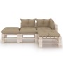 4-piece pallet garden furniture with pine wood cushions by vidaXL, Garden sets - Ref: Foro24-3066237, Price: 286,15 €, Discou...