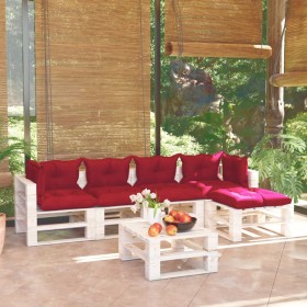 Garden furniture made of 6-piece pallets and pine wood cushions by vidaXL, Garden sets - Ref: Foro24-3066318, Price: 445,61 €...