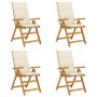 Reclining garden chairs 4 pcs solid acacia wood cushions by vidaXL, Garden chairs - Ref: Foro24-3065364, Price: 362,76 €, Dis...