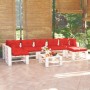 8-piece pallet garden furniture with pine wood cushions by vidaXL, Garden sets - Ref: Foro24-3066332, Price: 550,99 €, Discou...