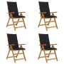 Reclining garden chairs 4 pcs solid acacia wood cushions by vidaXL, Garden chairs - Ref: Foro24-3065369, Price: 317,07 €, Dis...