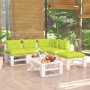 Garden furniture made of 6-piece pallets and pine wood cushions by vidaXL, Garden sets - Ref: Foro24-3066305, Price: 438,61 €...