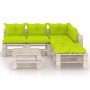 Garden furniture made of 6-piece pallets and pine wood cushions by vidaXL, Garden sets - Ref: Foro24-3066305, Price: 438,61 €...